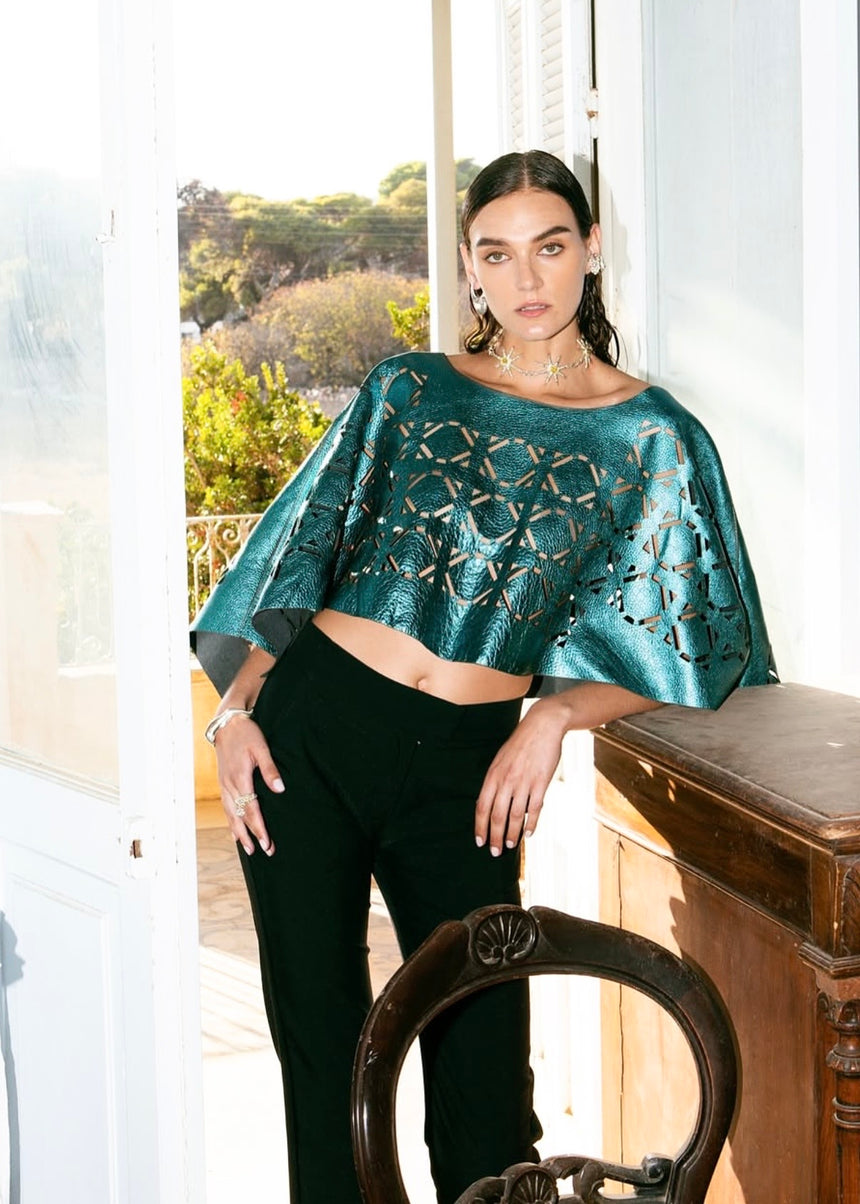 Wave Leather Bolero