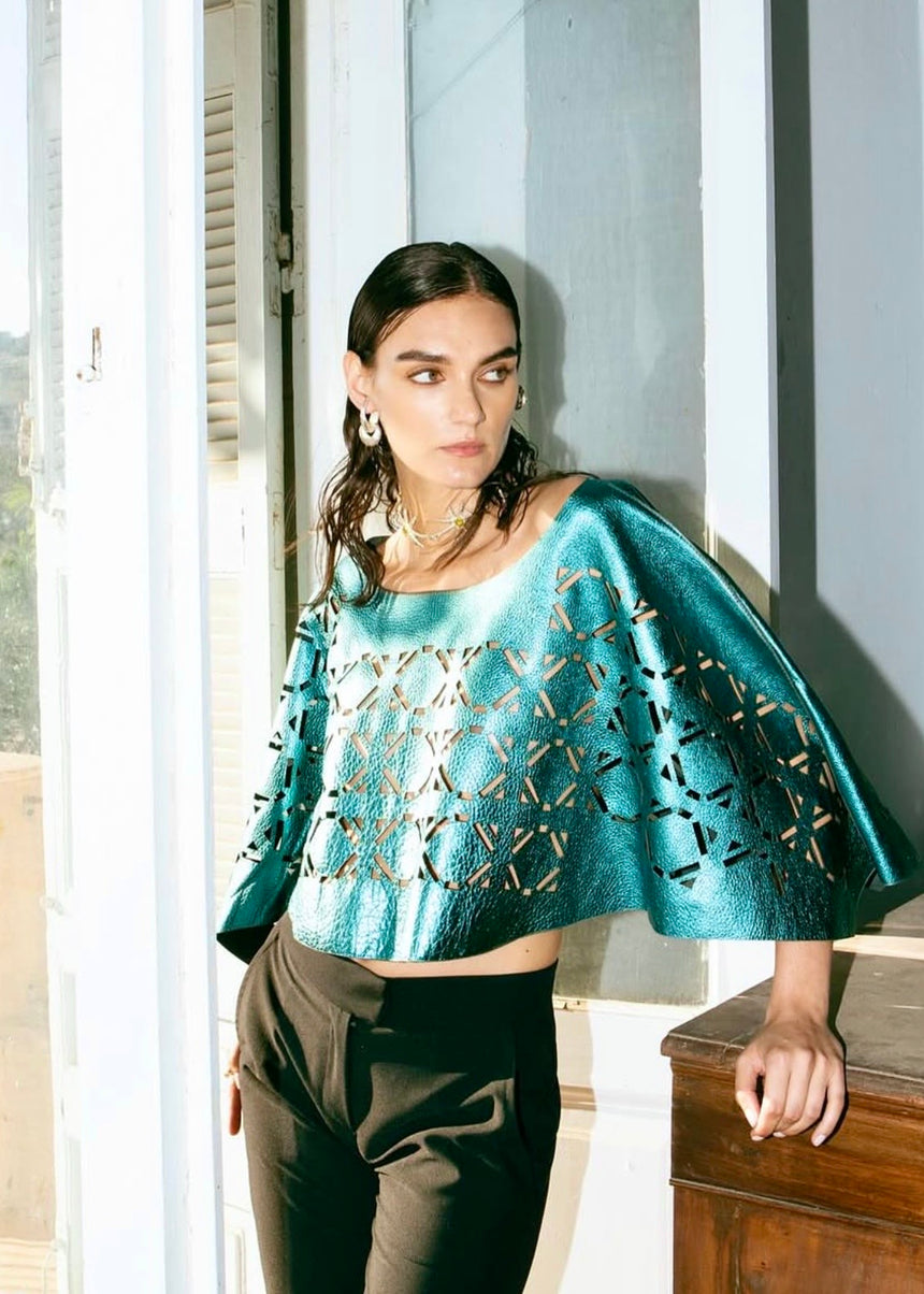 Wave Leather Bolero